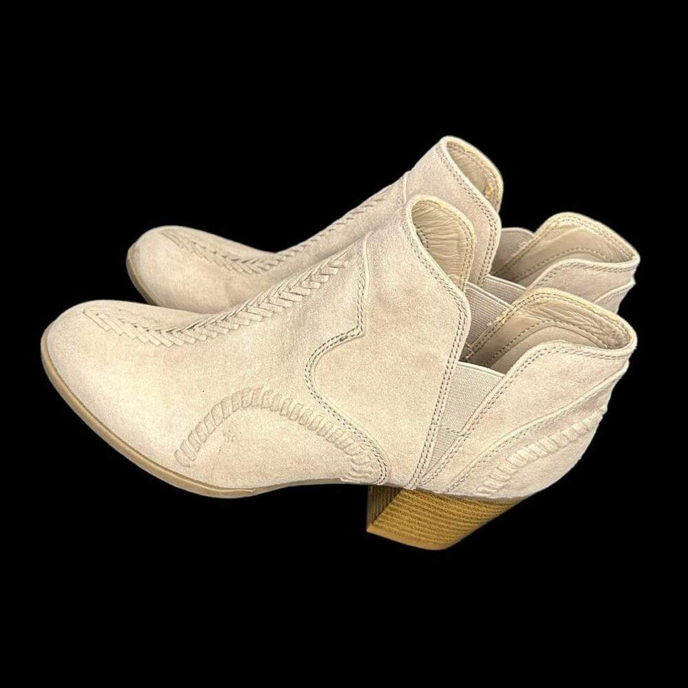 Indigo Rd Satori Western Block Heel Booties Womens Size 7 Beige